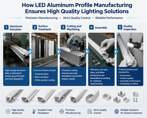 Het laatste nieuws van het bedrijf over Hoe de productie van LED-aluminiumprofielen kwaliteitsvolle verlichtingsoplossingen garandeert