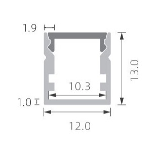 Goede prijs Berijpte PMMA leidde Strook Licht Profiel die 12×13mm met PC-Dekking zandstralen online