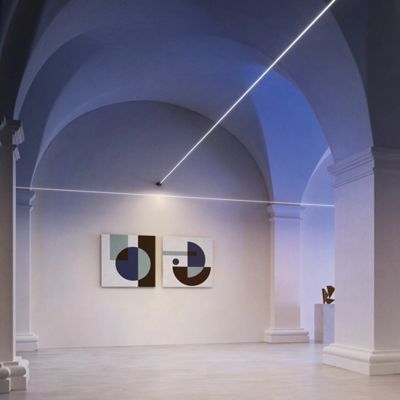 De roestvrij staalstrook met zwarte pvc-horizon steekt het lineaire licht van toebehorenstarline aan