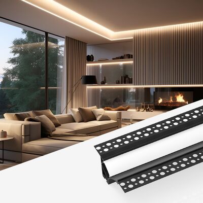 Goede prijs Custom Length 6063 Aluminium Alloy LED Skirting Board Aluminium Extrusion Profile met geïntegreerde verlichting online