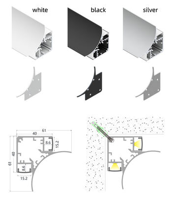 Goede prijs Hoogwaardige 6063-T5 aluminium legering LED aluminium profiel met 50000 werkuren en 5 jaar garantie online