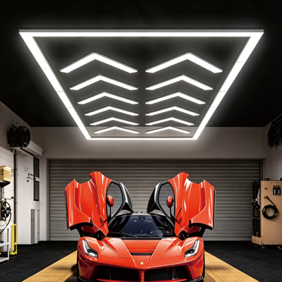 624W LED Hexagon Light Modular Ceiling Lighting System for Garage Gym Workshop Office Connectable Honeycomb LED Hex Light Panels