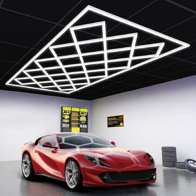 LED-hexagonaal licht modulair plafondverlichtingssysteem aansluitbare honingraatpanelen voor garage-gym-workshop en kantoortoepassingen