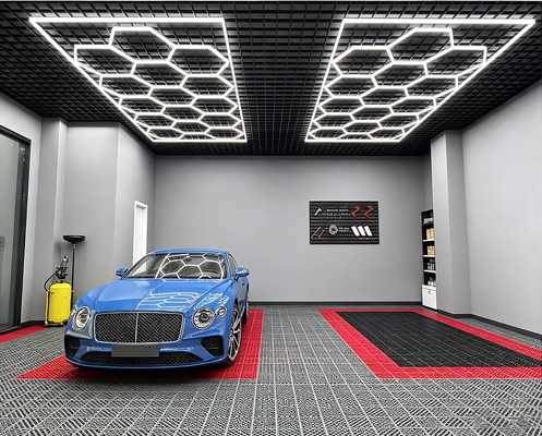 624W LED Hexagon Licht Modulair Plafond Verlichtingssysteem voor Garage Sportschool Werkplaats Kantoor Verbindingen Honingraat LED Hex Lichtpanelen