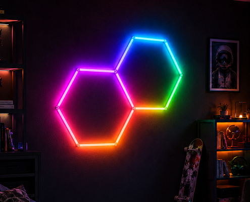 Goede prijs LED zeshoekig licht RGB modulair honingraatplafondsysteem met flexibele installatieopties voor garage, sportschool, werkplaats en kantoor online