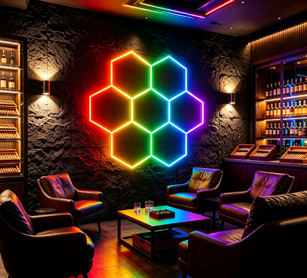 Goede prijs RGB LED Hexagonaal Licht Modulair Honingraat Plafondverlichtingssysteem Ontworpen voor Garage, Gym, Werkplaats, Kantoor en Eenvoudige Montage Online