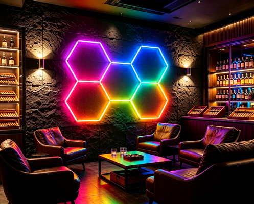 Goede prijs Verbindbaar LED Hexagonal Light RGB Honeycomb modulaire panelen voor garage gym workshop en kantoor plafondverlichting toepassingen Online