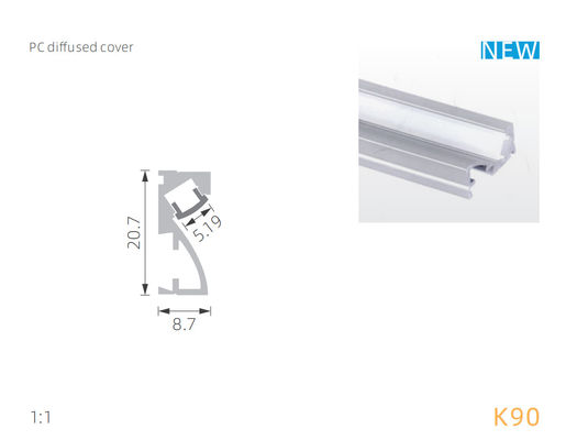 Goede prijs De Verspreider van PC PMMA voor 30D-Aluminium van het LEIDENE lineaire lighint Muurprofiel online