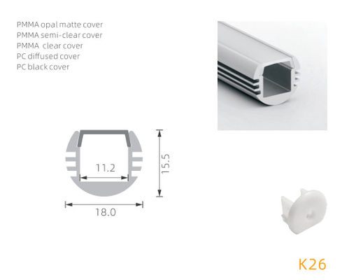 Goede prijs 100lm/W 2m Geanodiseerd Geleid Aluminiumprofiel 6063 Legering voor Buislicht online