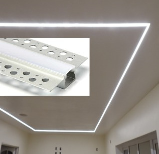 Goede prijs Van het LEIDENE het Aluminiumlegering 6063 Gipsplaatprofiel T5-Uitdrijvingshuisvesting voor Plafondverlichting online
