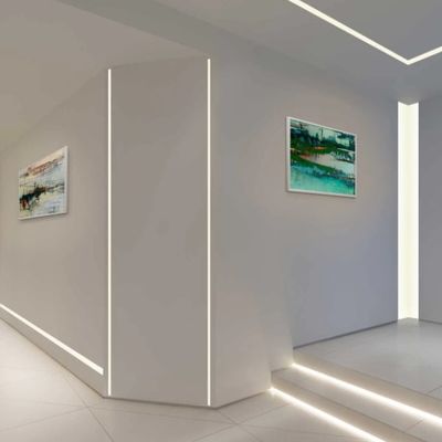 Van het LEIDENE de Lichte Legering Strokenaluminium ProfileChannel met Drywall van PC PMMA Dekking In een nis gezet Pleistergips