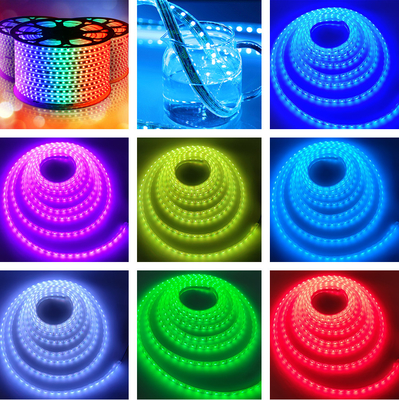 SMD5050 de flexibele RGB LEIDENE Strook steekt Kiezelzuurgel Kleurrijke DC24V 60 Leds Waterdichte IP68 aan